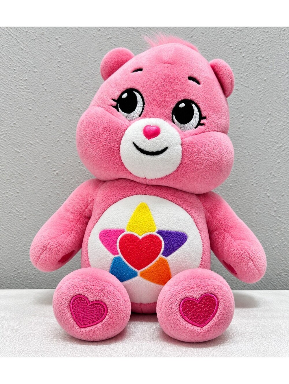 Care Bears Togetherness Bear 10" Pink Multicolor Heart Plush Basic Fun 2022